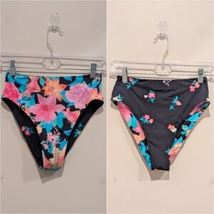 Billabong Reversible Floral Bikini Bottom Size Small